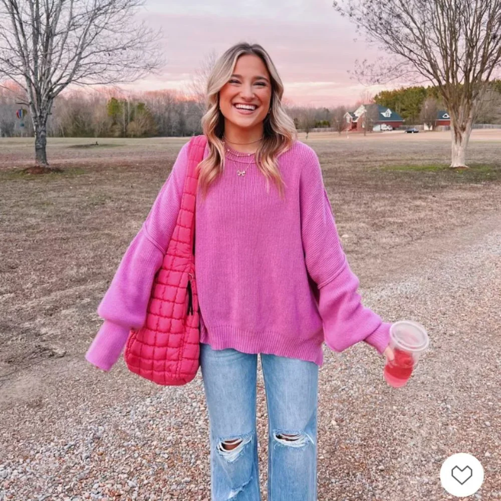 Free People Pink Bubblegum Quilted Carryall - Factory Sealed - NWT